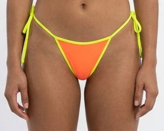 Fluorescent Side Tie T-Back Thong Bikini Bottom