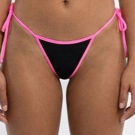 Fluorescent Side Tie T-Back Thong Bikini Bottom