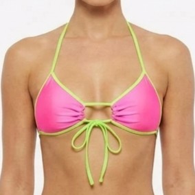 Fluorescent Adjustable Center Tie Bikini Top