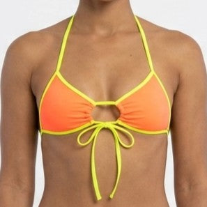 Fluorescent Adjustable Center Tie Bikini Top