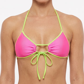 Fluorescent Adjustable Center Tie Bikini Top