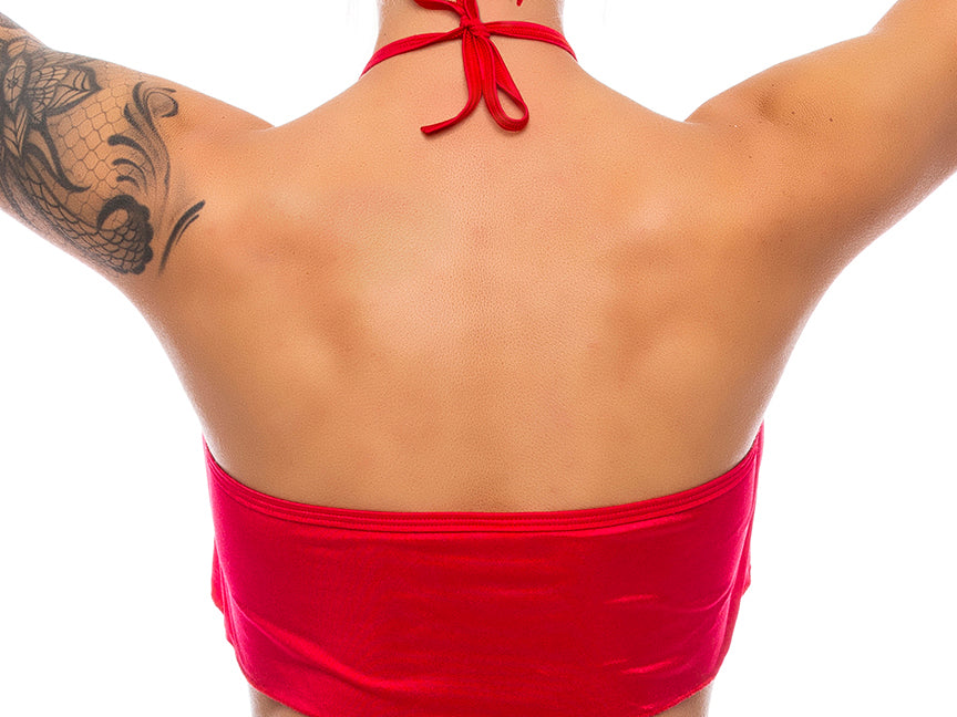 Flowy-Center-Ring-Top-Red